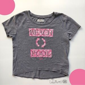 Abercrombie Fitch Kids Girl’s Beach Pool Pink Graphic Tee T-Shirt Large